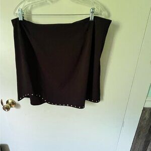 Elegant Black Skirt with Studded Hem cider 2xl